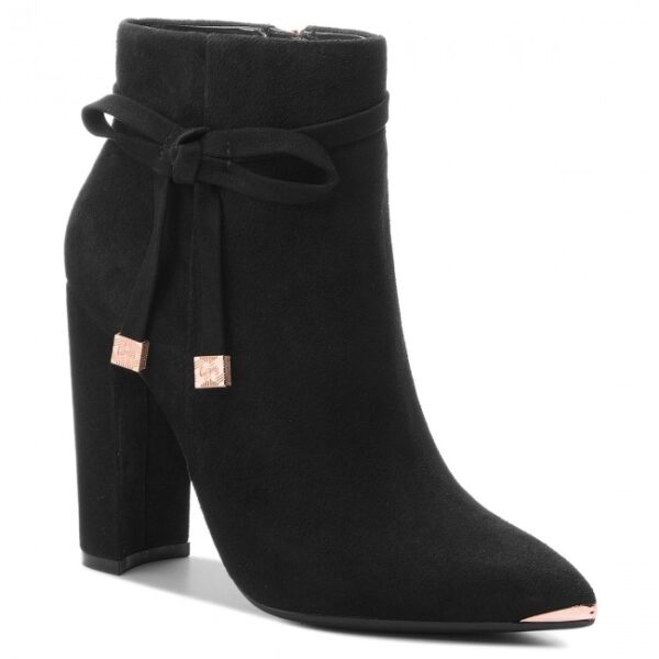 Ted Baker Μαύρα  Δερμάτινα Σουέτ Μποτάκια με Φερμουάρ