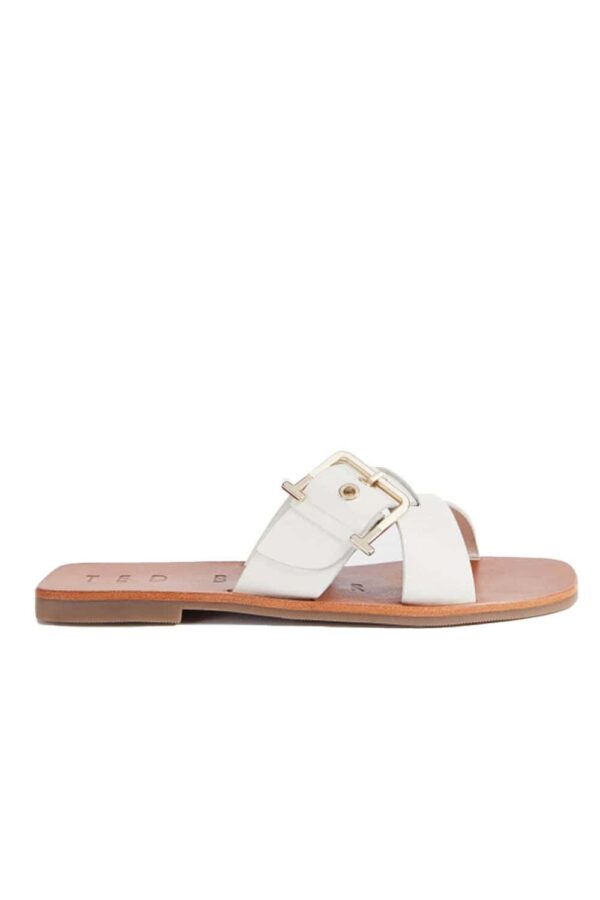 Ted Baker Άσπρο Δερμάτινο Σανδάλι με αγκράφα JOSEEI 251045