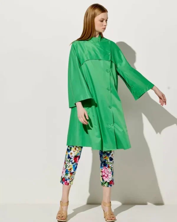 Forel Καπαρντίνα Πράσινη με Λοξό κούμπωμα