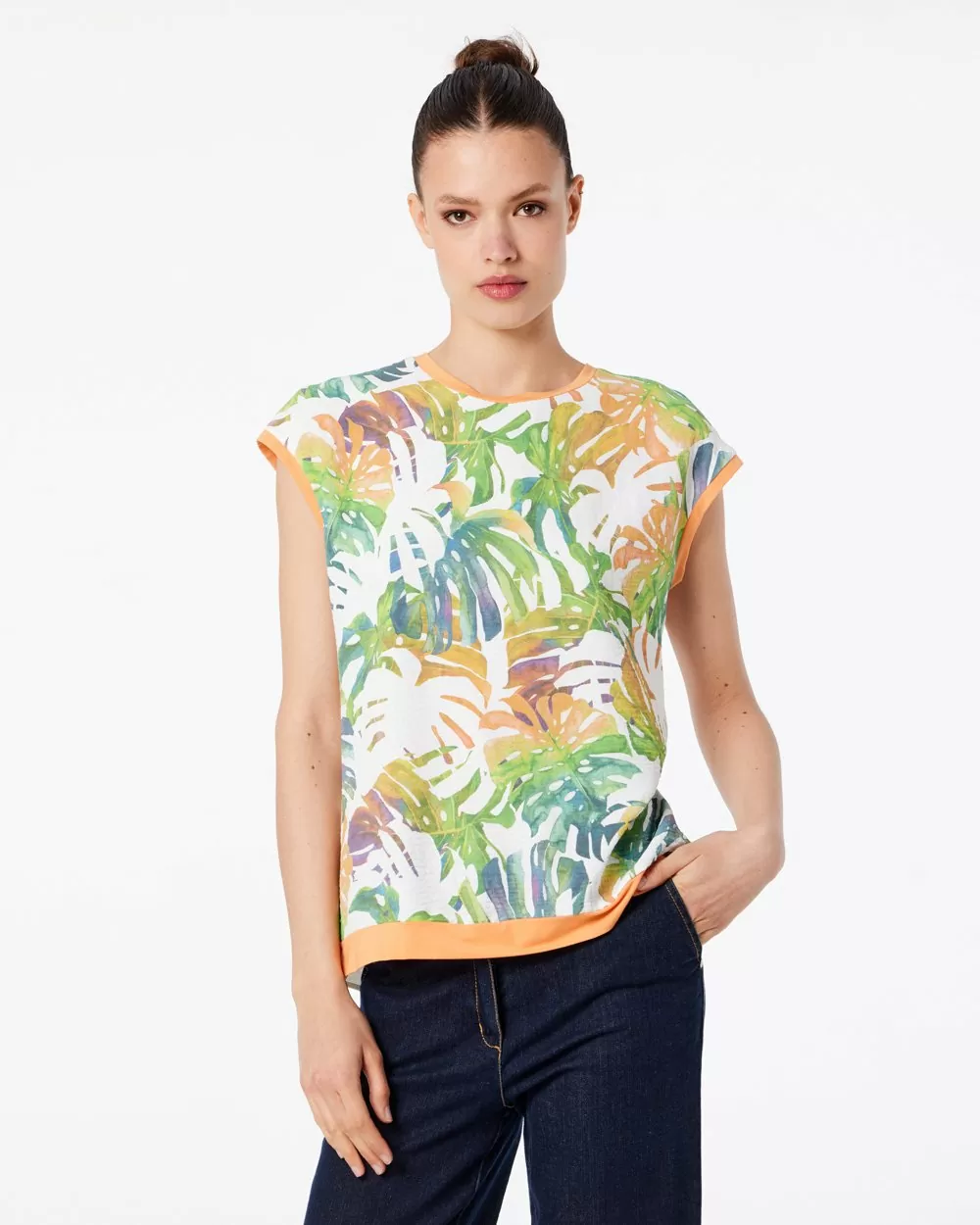 Forel Μπλούζα Γκοφρέ Εμπριμέ Πορτοκαλί