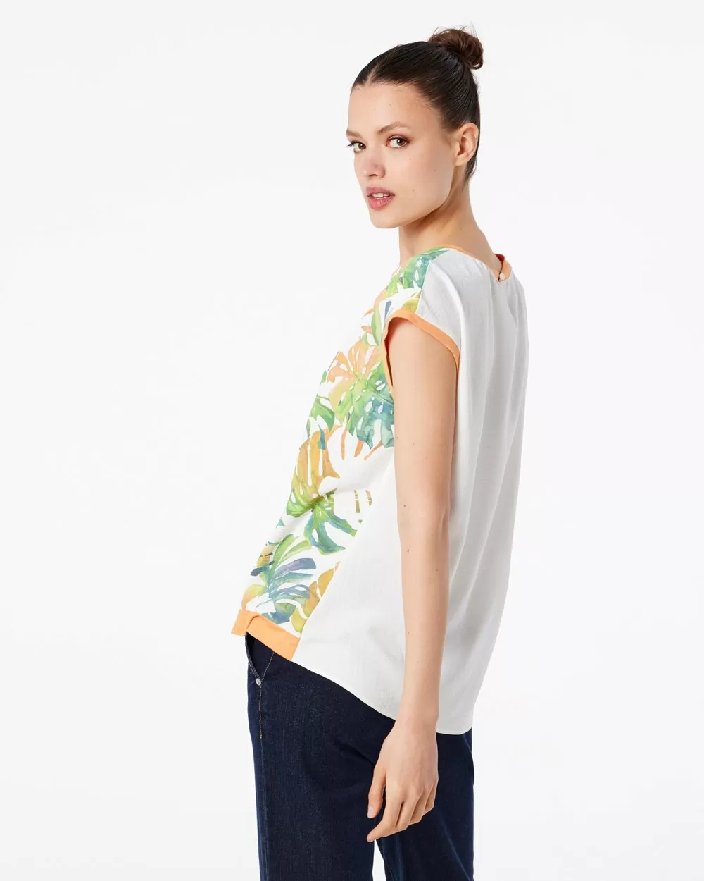 Forel Μπλούζα Γκοφρέ Εμπριμέ Πορτοκαλί - Image 4