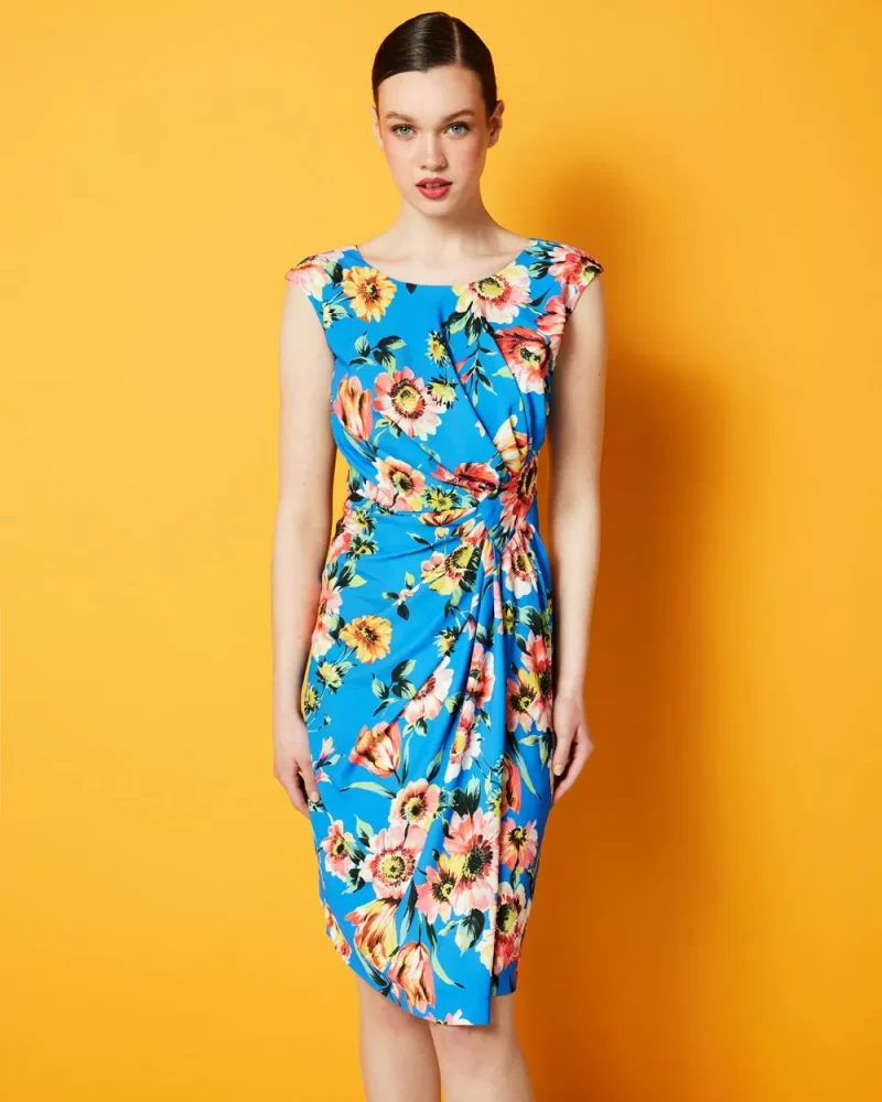 Forel Φόρεμα Μπλέ Floral by Vassilis Zoulias - Image 3