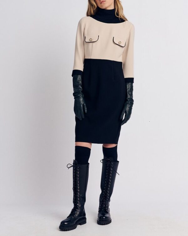 Forel Φόρεμα Μidi Εκρού-Μαύρο