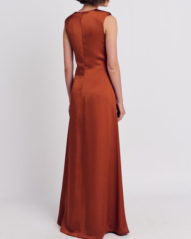 Forel Βραδινό Φόρεμα Σατέν Μaxi Εκαι - Image 3