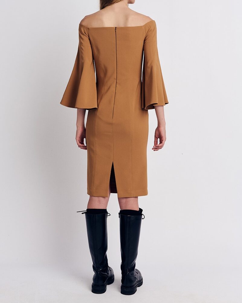 Forel Φόρεμα Pencil Μidi Καμηλό - Image 2