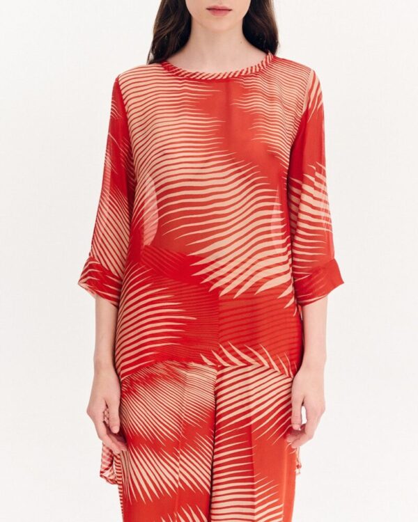 Forel Μπλούζα Εμπριμέ Πορτοκαλί με Μπεζ