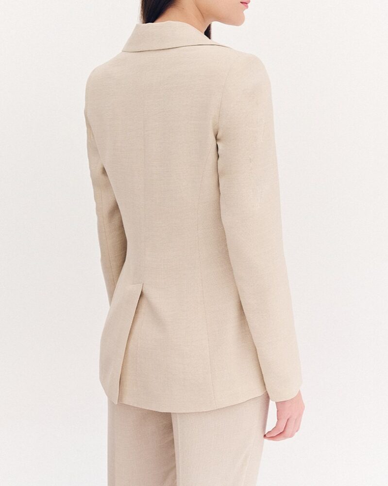 Forel Γυναικείο Σακάκι Μακρύ Υφασμάτινο Εκρού - Image 2