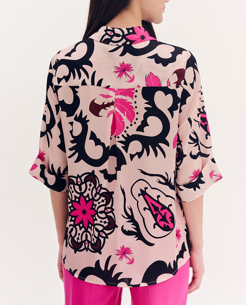 Forel Μακρυμάνικο Γυναικείο Σατέν Πουκάμισο Πολύχρωμο - Image 2