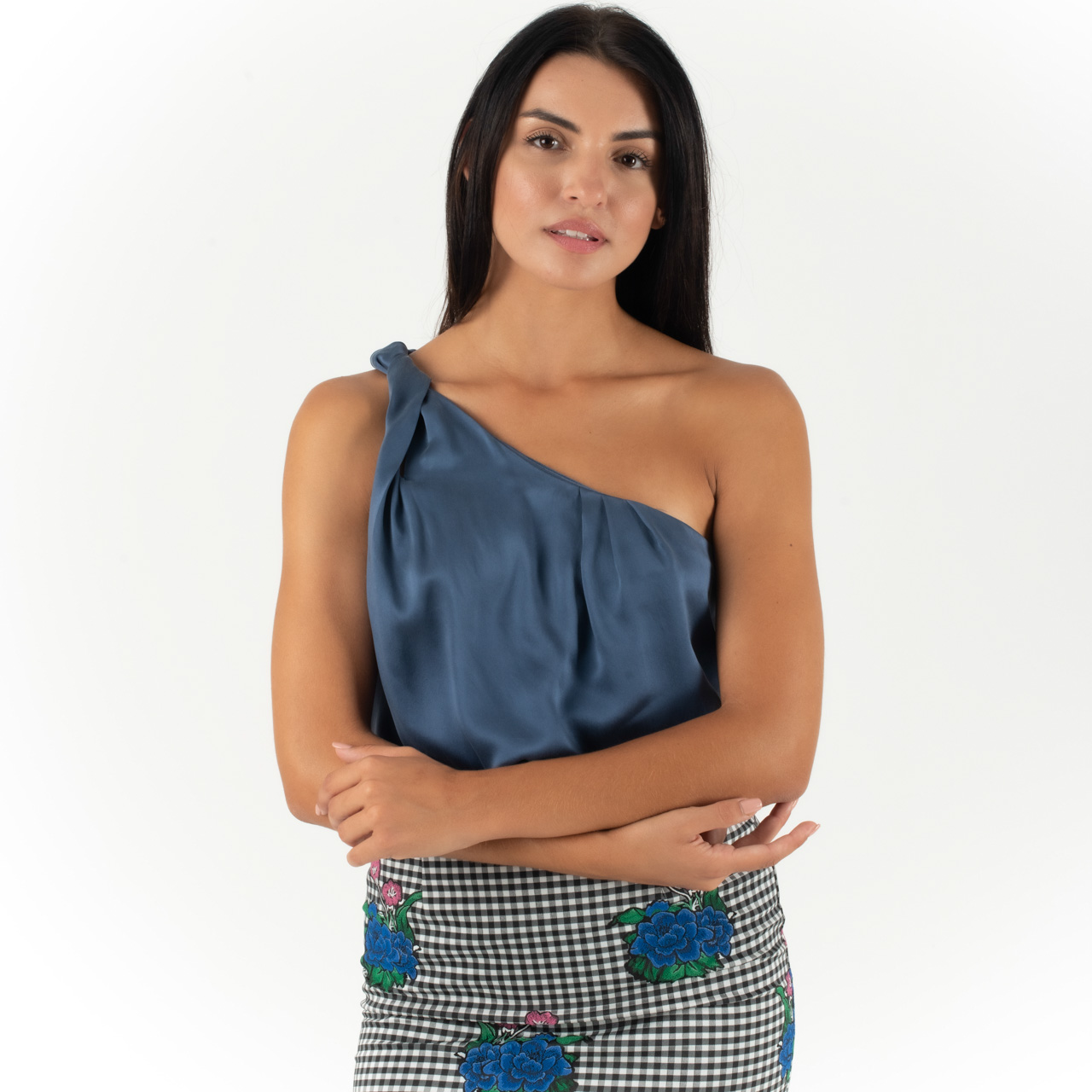 Relish Μπλε Μπλούζα Τύπου Σατέν - Image 2