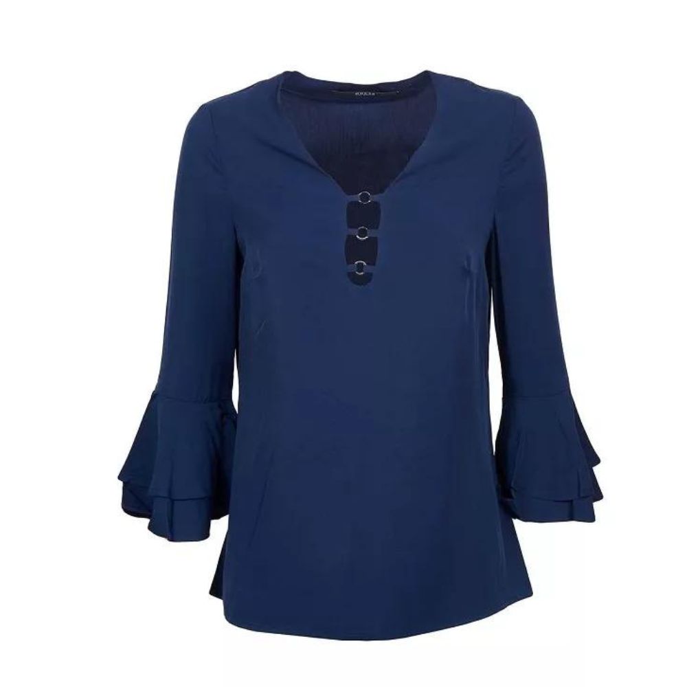 Guess Μπλούζα Μπλε με βολάν στα μανίκια