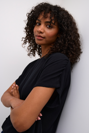 Kaffe Γυναικεία Μπλούζα Κοντομάνικη Mαύρη