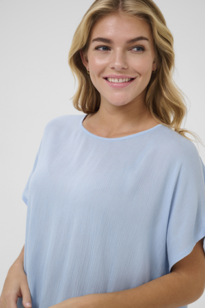 Kaffe Γυναικεία Μπλούζα Κοντομάνικη Γαλάζια - Image 3