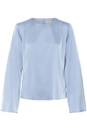 Kaffe KAhill Μπλούζα Τύπου Σατέν Γαλάζια - Image 5