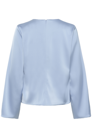 Kaffe KAhill Μπλούζα Τύπου Σατέν Γαλάζια - Image 6