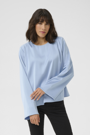 Kaffe  KAhill Μπλούζα Τύπου Σατέν Γαλάζια