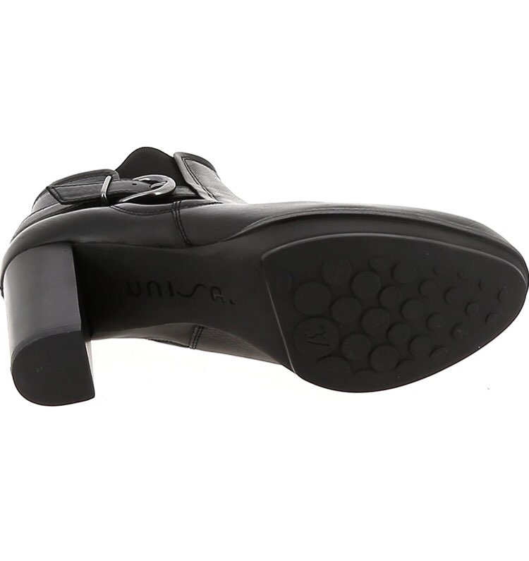 Unisa Μαύρα Δερμάτινα Μποτάκια με Τακούνι και Λάστιχο στο πλάι - Image 5