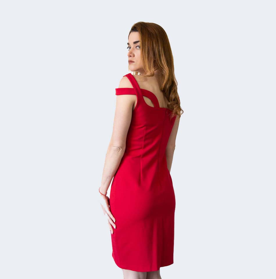 Forel midi Ελαστικό Κόκκινο Φόρεμα - Image 2