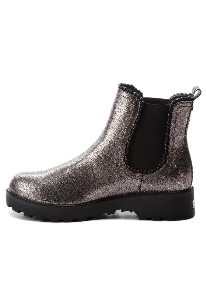 Guess Ασημί Φλατ Μποτάκι με Λάστιχο - Image 5