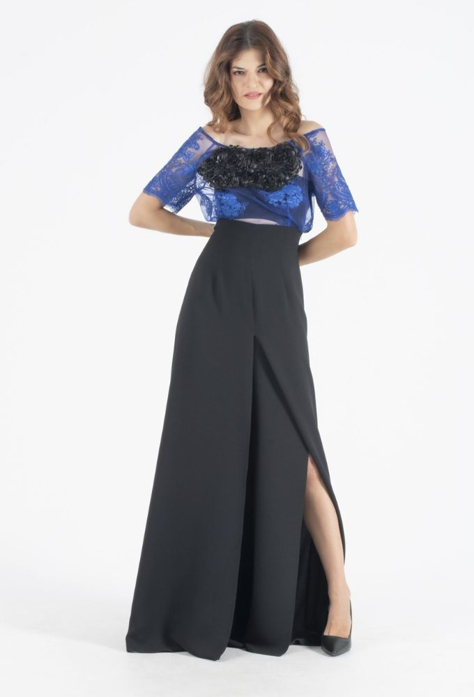 July Two Γυναικείο Δαντελωτό Τοπ Μπλέ - Image 6