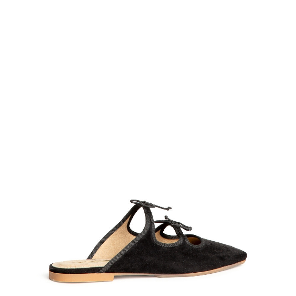 Corina Μαύρο Φλατ Mules - Image 4