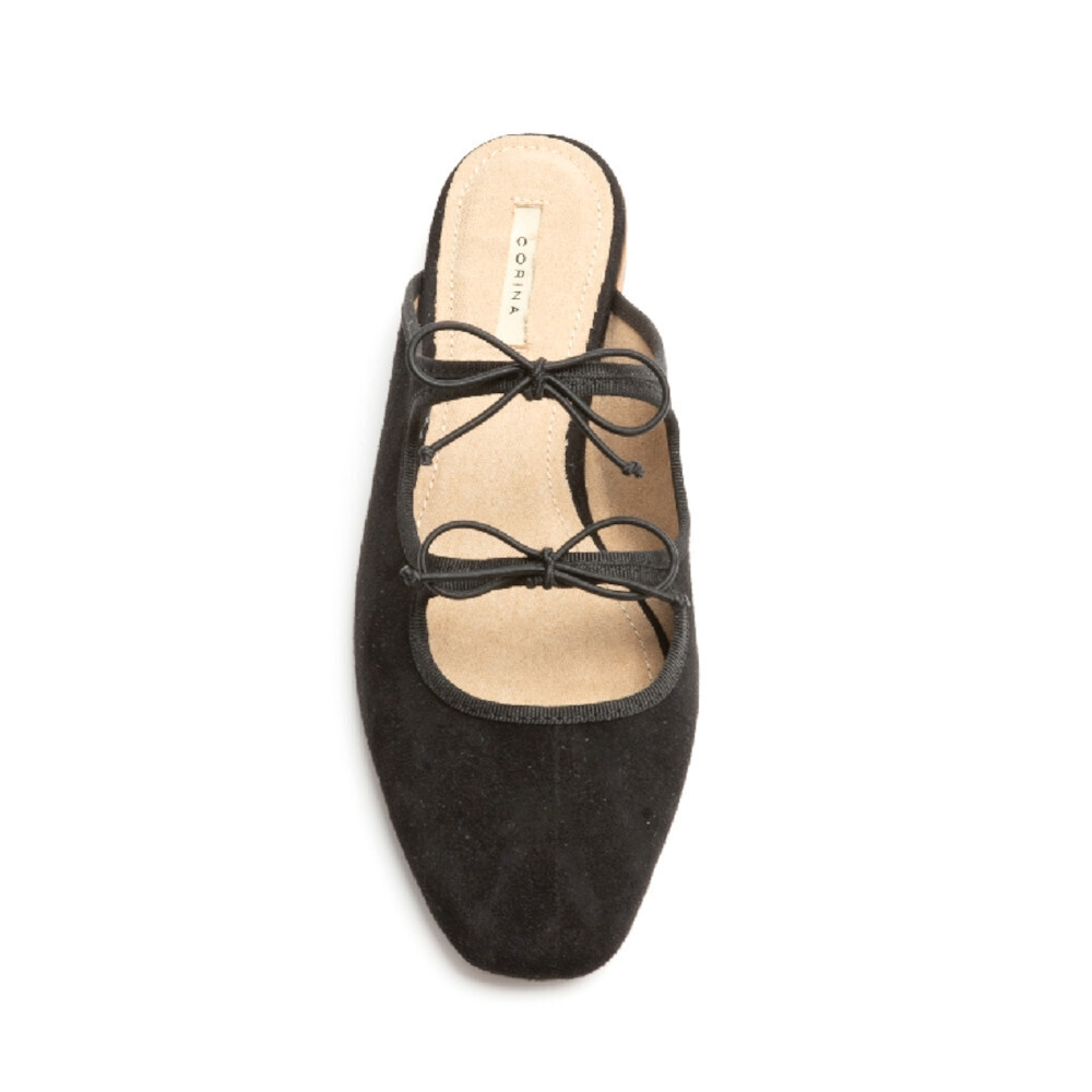 Corina Μαύρο Φλατ Mules - Image 3