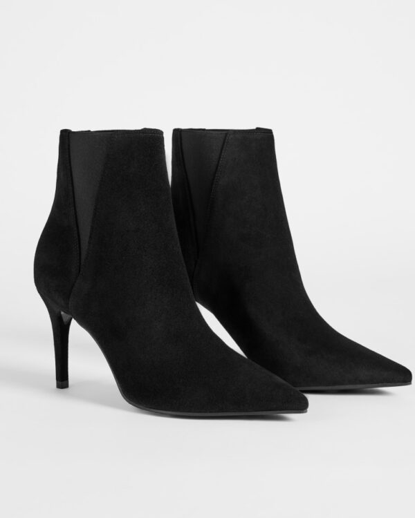 Ted Baker Μαύρα Σουέτ Μποτάκια με Λάστιχο