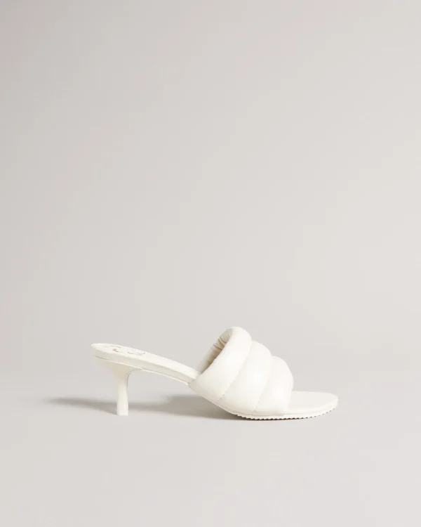 Ted Baker Lyna  Ιβουάρ Δερμάτινα Mules με Λεπτό  Τακούνι