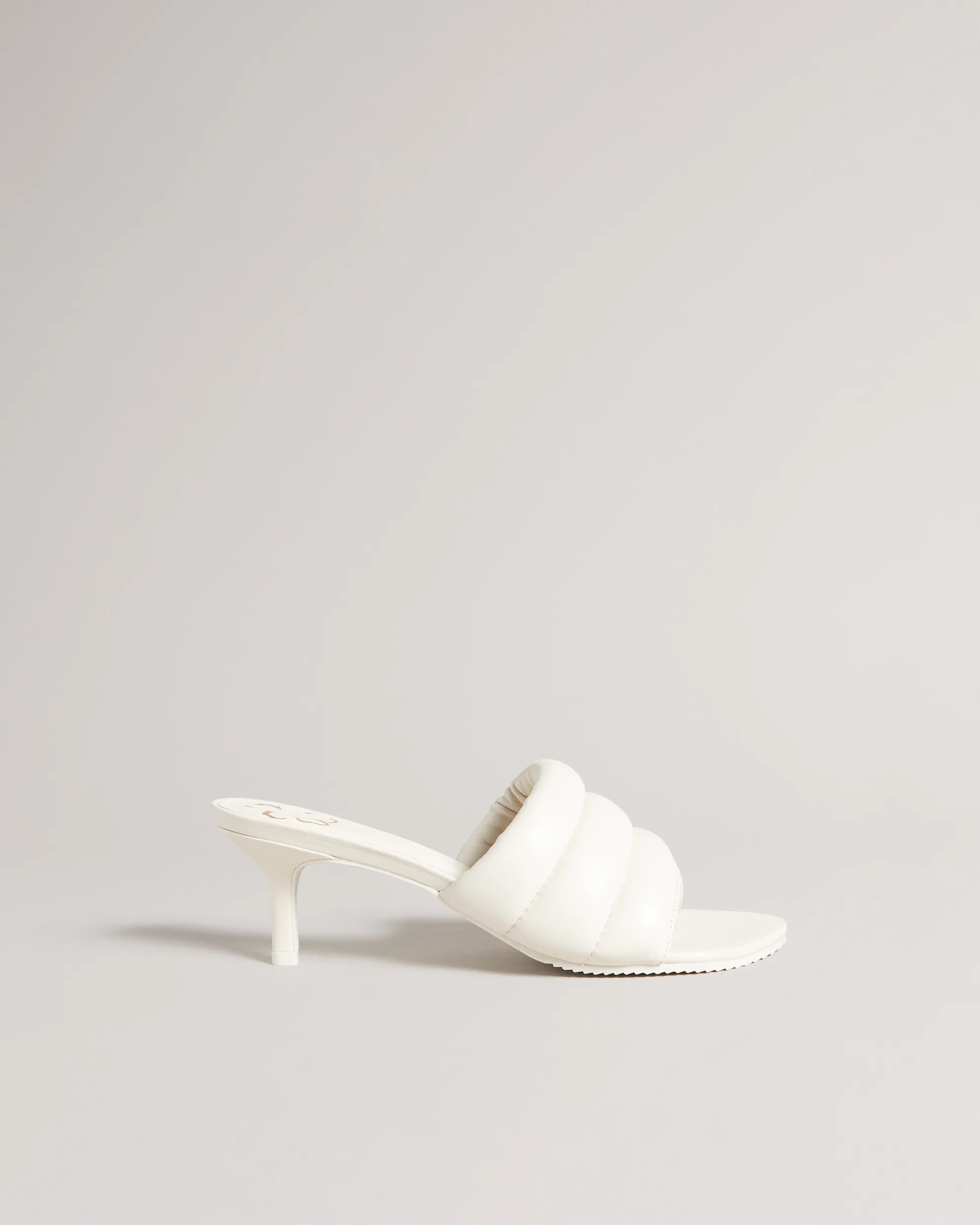 Ted Baker Lyna Ιβουάρ Δερμάτινα Mules με Λεπτό Τακούνι