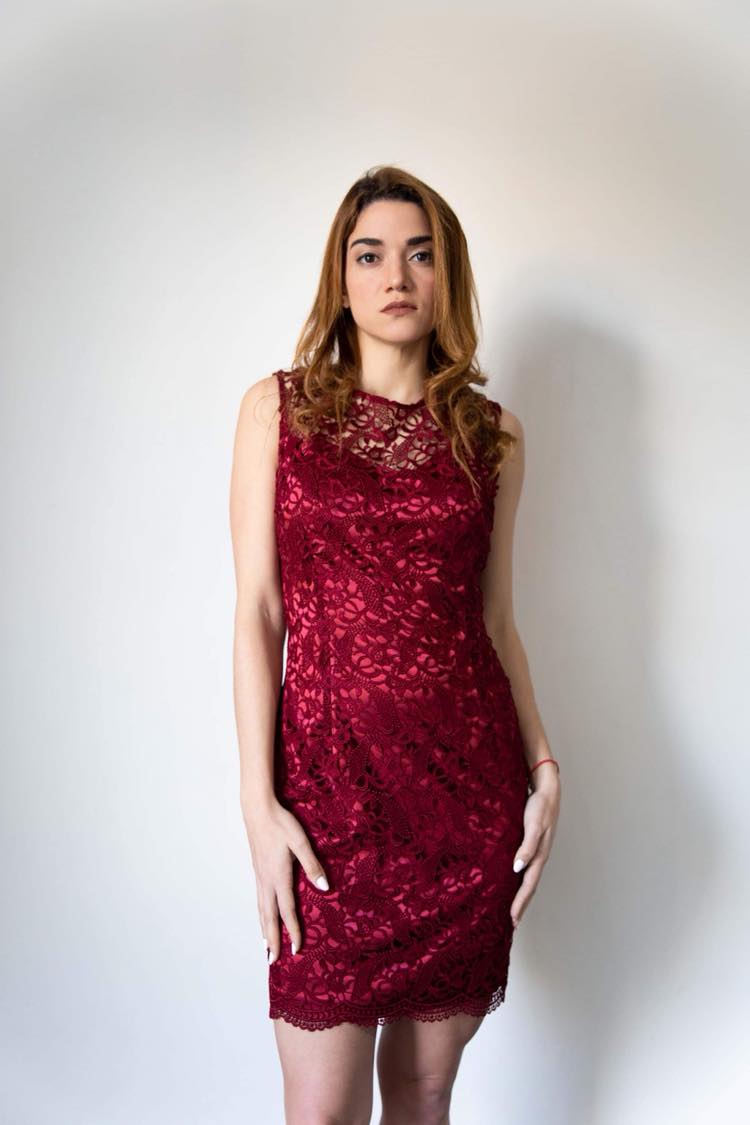 Forel Midi Αμάνικο Δαντελένιο Φόρεμα με Εσωτερική Φόδρα