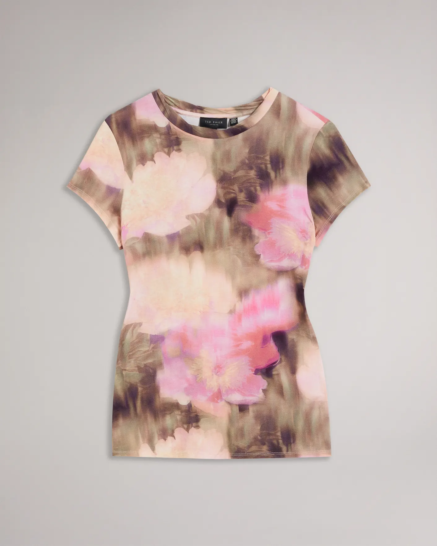 Ted Baker T-Shirt με Λαιμόκοψη ροζ Floral Print - Image 3
