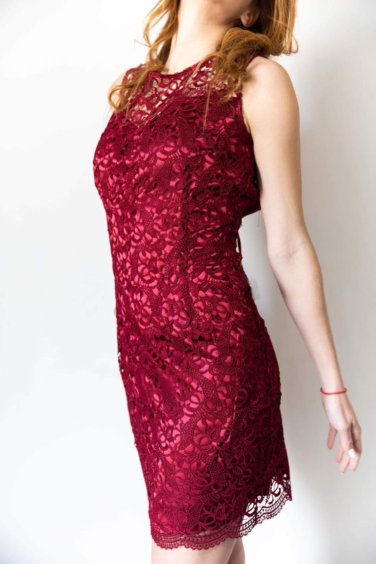 Forel Midi Αμάνικο Δαντελένιο Φόρεμα με Εσωτερική Φόδρα - Image 2