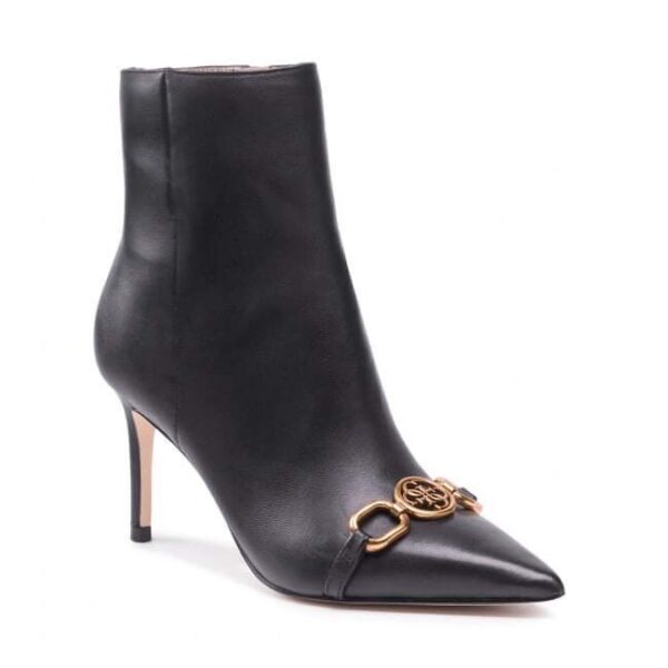 Guess Μαύρο Μποτάκι απο Γνήσιο Δέρμα