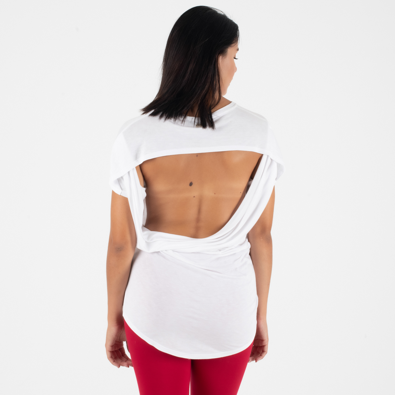 Relish Άσπρη Μπλούζα με κόκκινο τύπωμα μπροστά και ανοιχτή πλάτη - Image 4