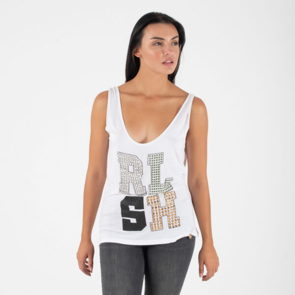 Relish Άσπρη Μπλούζα με Στρας