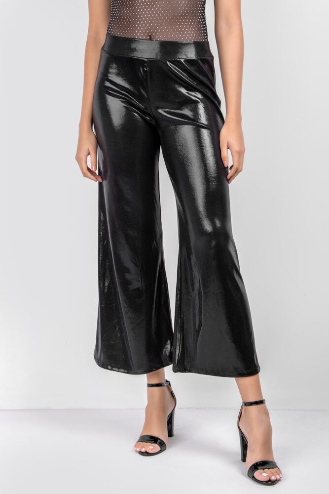 Fullah Sugah Μαύρη Μεταλιζέ ελαστική παντελόνα με λάστιχο - Image 3