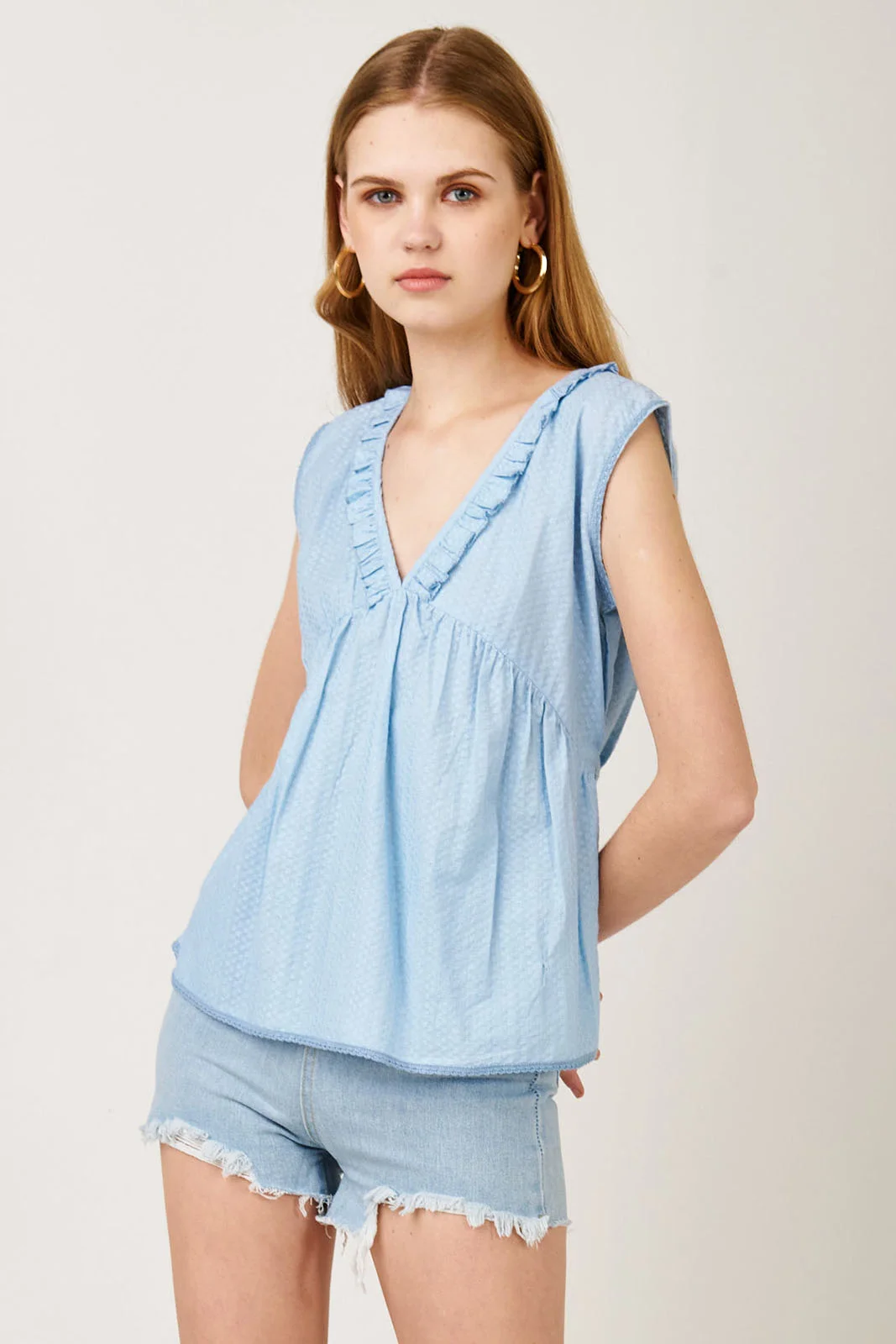 Fullah Sugah Τοπ Ανάγλυφο με Βολάν Γαλάζιο - Image 5