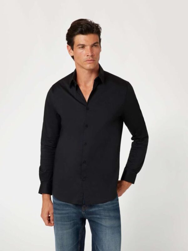 Guess Ανδρικό Slim Fit Μαύρο Πουκάμισο