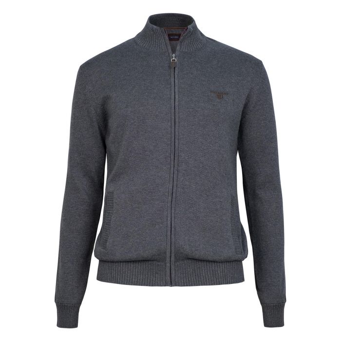 Navy & Green Πλεκτή Ζακέτα με Φερμουάρ