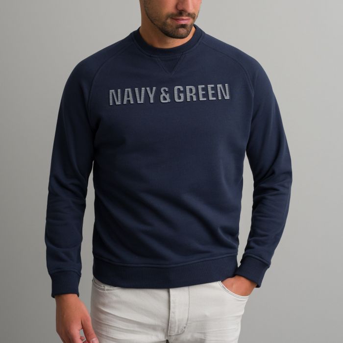 Navy & Green Μπλούζα Φούτερ Λαιμόκοψη - Image 6