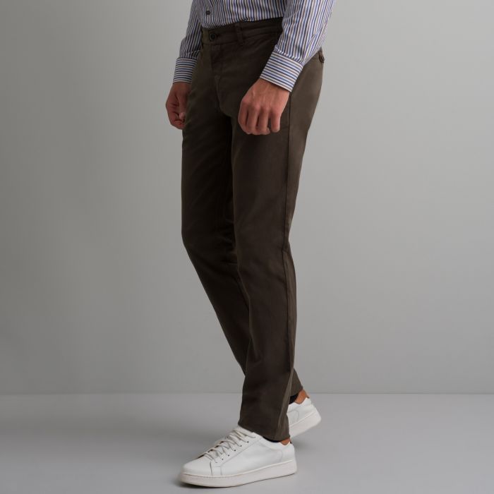 Navy & Green Σκούρο Καφέ Παντελόνι Απιετο Modern Fit - Image 2