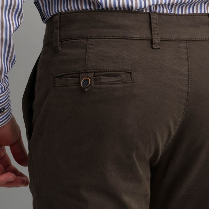 Navy & Green Σκούρο Καφέ Παντελόνι Απιετο Modern Fit - Image 4