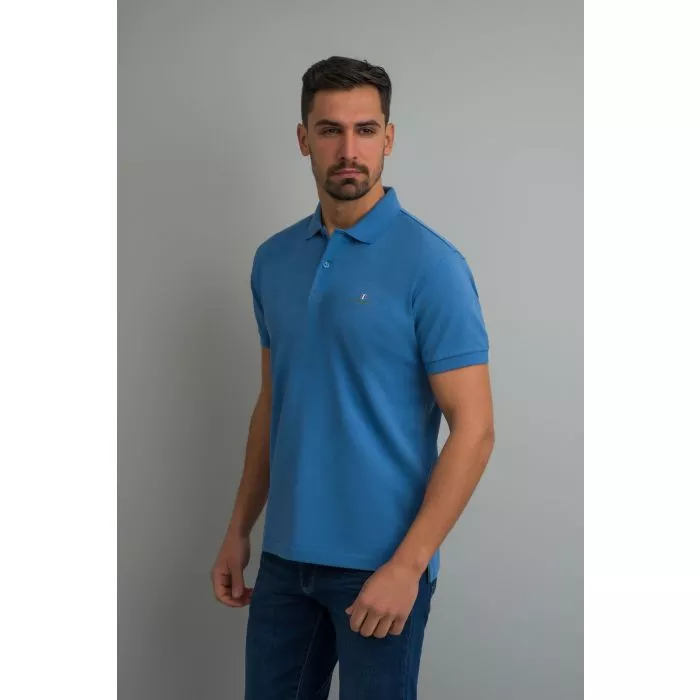 Navy & Green Μονόχρωμο Μπλουζάκι Πόλο - Image 3