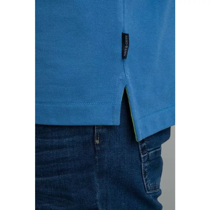 Navy & Green Μονόχρωμο Μπλουζάκι Πόλο - Image 5