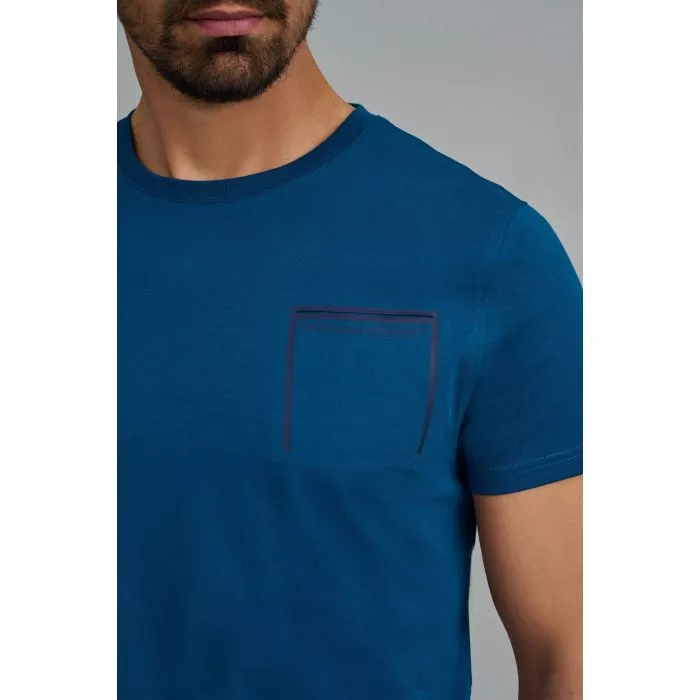 Navy & Green Μπλούζα Λαιμόκοψη Με Τσεπάκι - Image 4