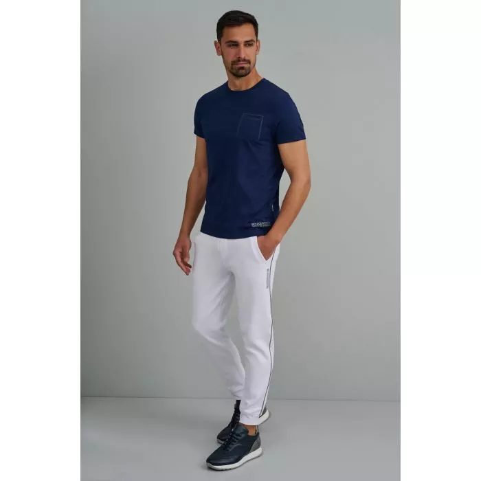 Navy & Green Μπλούζα Λαιμόκοψη Με Τσεπάκι - Image 2