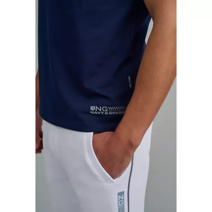 Navy & Green Μπλούζα Λαιμόκοψη Με Τσεπάκι - Image 5