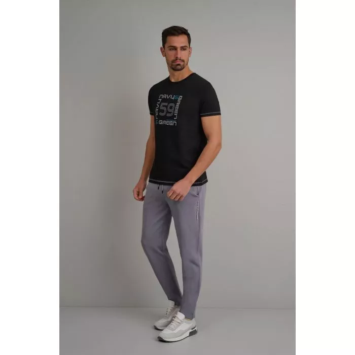 Navy & Green Μπλούζα Λαιμόκοψη με Τύπωμα - Image 2