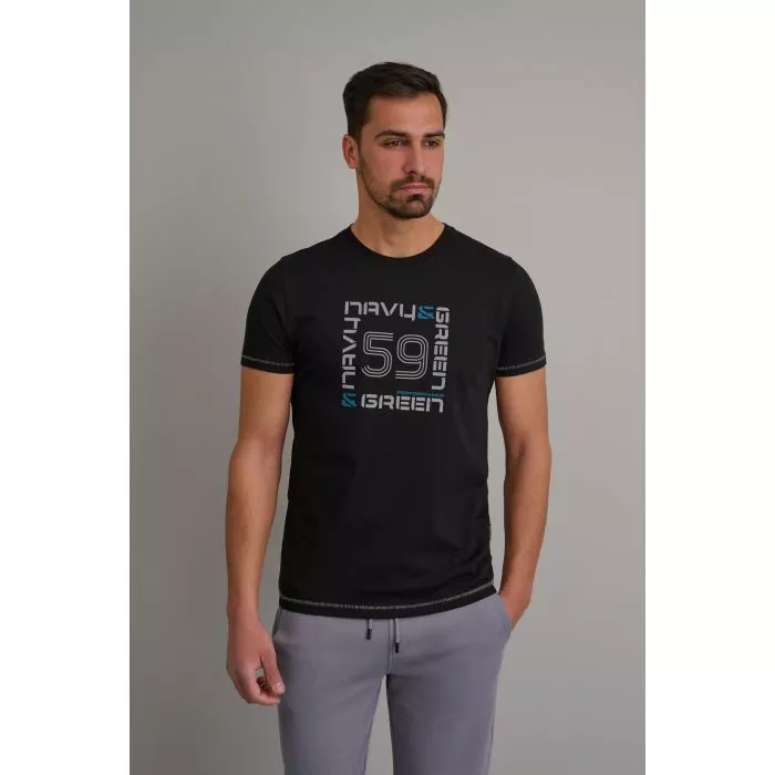 Navy & Green Μπλούζα Λαιμόκοψη με Τύπωμα - Image 4