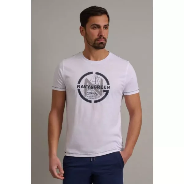 Navy & Green Μπλούζα Λαιμόκοψη