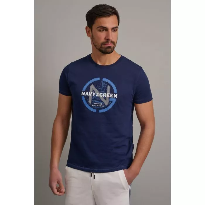 Navy & Green Μπλούζα Λαιμόκοψη - Image 3